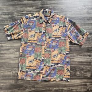 Tori Richard Blue and Red Casual Button Down Shirt